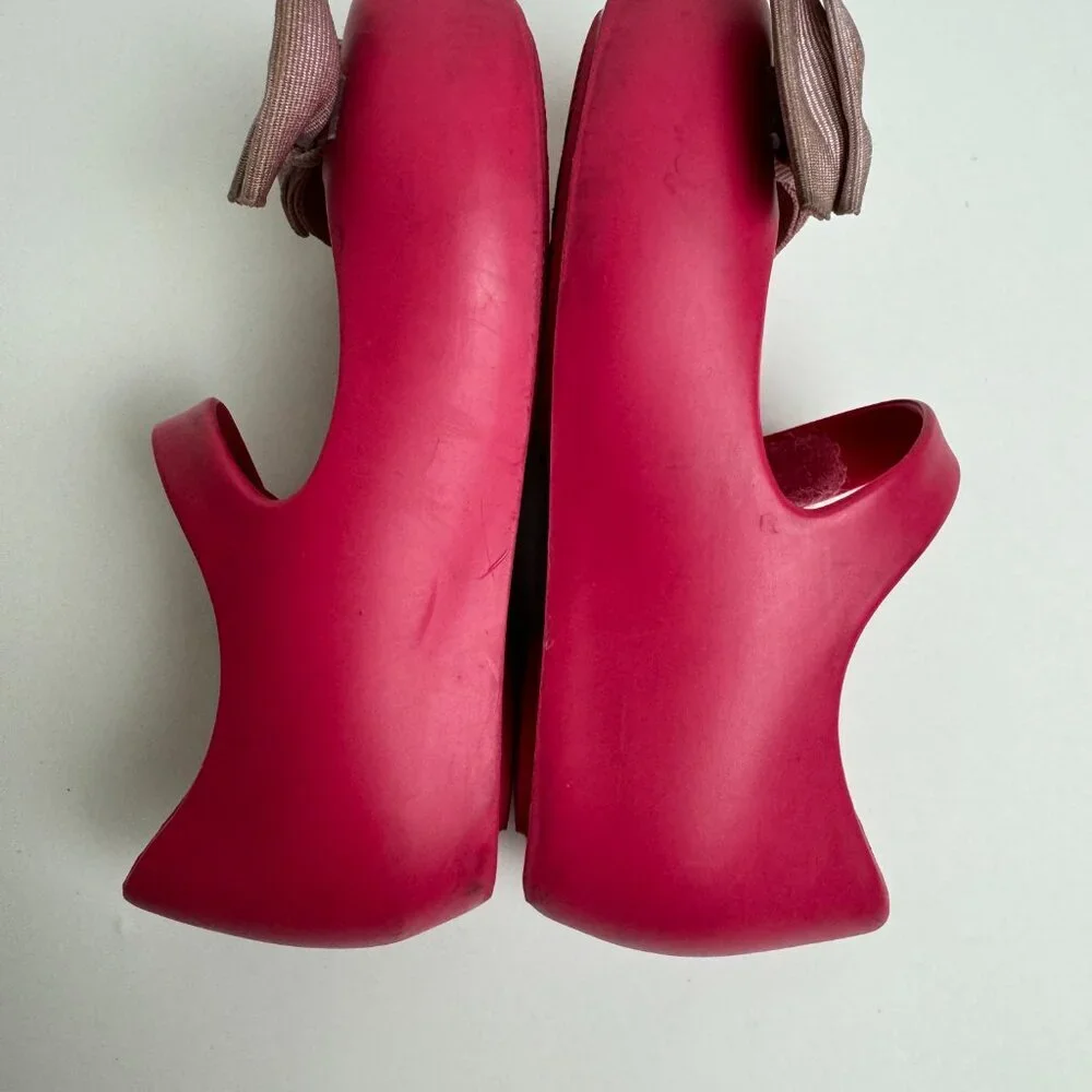 Mini Melissa Pink Fuchsia Mary Jane Bows Size 7